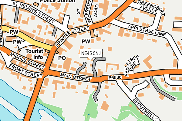 NE45 5NJ map - OS OpenMap – Local (Ordnance Survey) NE45 5NJ map - OS OpenMap – Local (Ordnance Survey)
