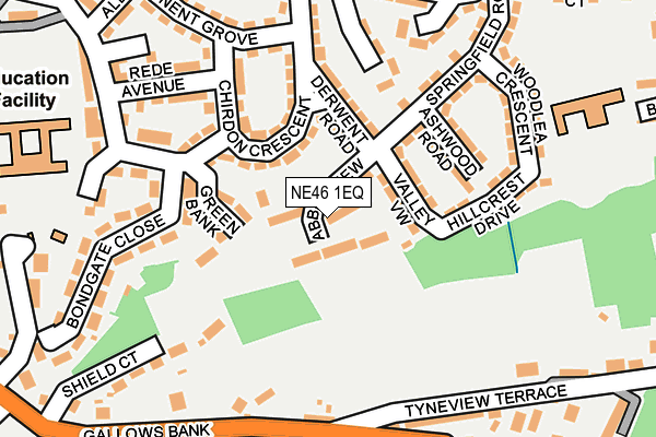 NE46 1EQ map - OS OpenMap – Local (Ordnance Survey) NE46 1EQ map - OS OpenMap – Local (Ordnance Survey)