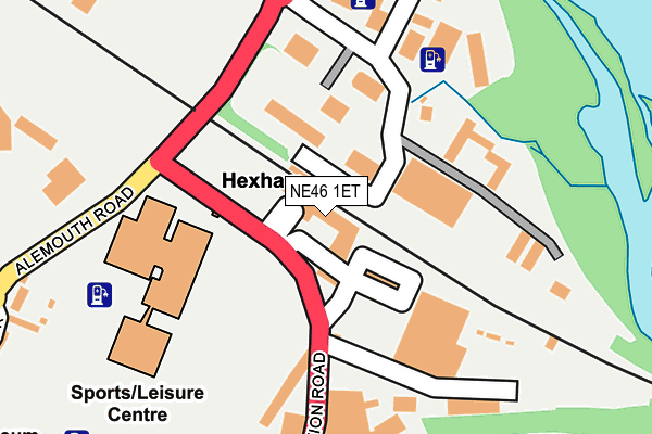 NE46 1ET map - OS OpenMap – Local (Ordnance Survey) NE46 1ET map - OS OpenMap – Local (Ordnance Survey)