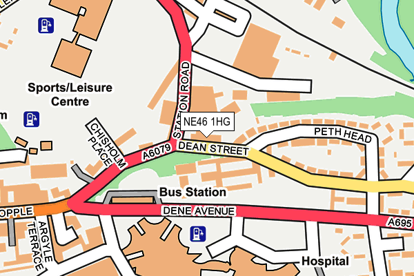 NE46 1HG map - OS OpenMap – Local (Ordnance Survey) NE46 1HG map - OS OpenMap – Local (Ordnance Survey)