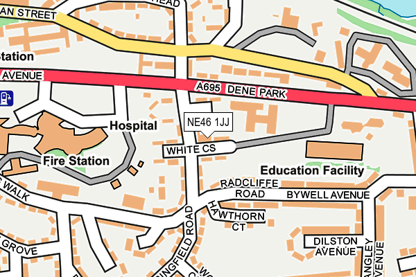 NE46 1JJ map - OS OpenMap – Local (Ordnance Survey) NE46 1JJ map - OS OpenMap – Local (Ordnance Survey)