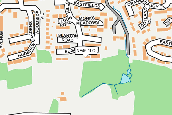 NE46 1LQ map - OS OpenMap – Local (Ordnance Survey) NE46 1LQ map - OS OpenMap – Local (Ordnance Survey)