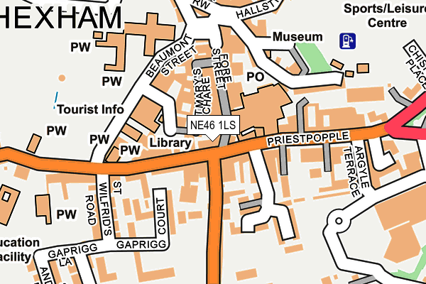 NE46 1LS map - OS OpenMap – Local (Ordnance Survey)