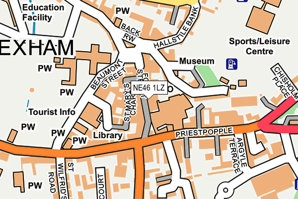 NE46 1LZ map - OS OpenMap – Local (Ordnance Survey) NE46 1LZ map - OS OpenMap – Local (Ordnance Survey)