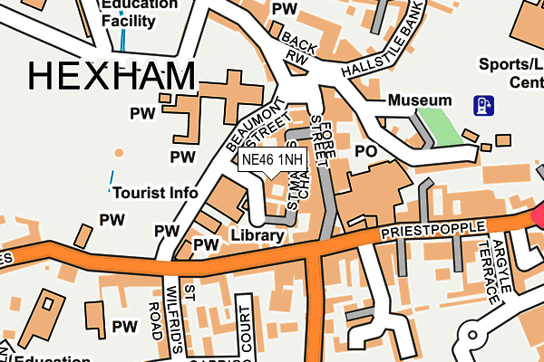 NE46 1NH map - OS OpenMap – Local (Ordnance Survey) NE46 1NH map - OS OpenMap – Local (Ordnance Survey)
