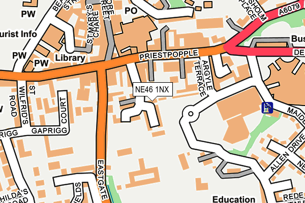NE46 1NX map - OS OpenMap – Local (Ordnance Survey) NE46 1NX map - OS OpenMap – Local (Ordnance Survey)