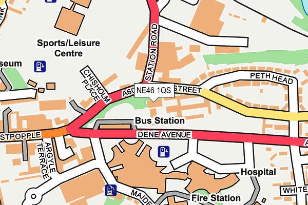 NE46 1QS map - OS OpenMap – Local (Ordnance Survey) NE46 1QS map - OS OpenMap – Local (Ordnance Survey)