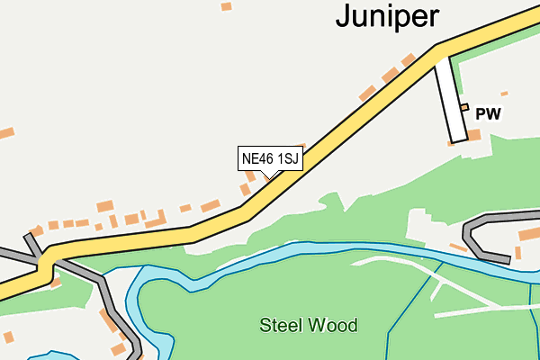NE46 1SJ map - OS OpenMap – Local (Ordnance Survey) NE46 1SJ map - OS OpenMap – Local (Ordnance Survey)
