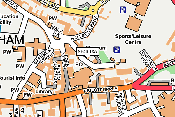 NE46 1XA map - OS OpenMap – Local (Ordnance Survey) NE46 1XA map - OS OpenMap – Local (Ordnance Survey)