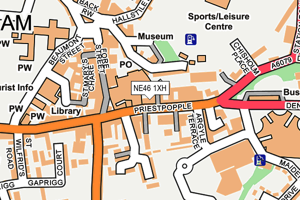 NE46 1XH map - OS OpenMap – Local (Ordnance Survey) NE46 1XH map - OS OpenMap – Local (Ordnance Survey)