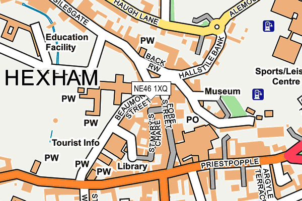 NE46 1XQ map - OS OpenMap – Local (Ordnance Survey) NE46 1XQ map - OS OpenMap – Local (Ordnance Survey)