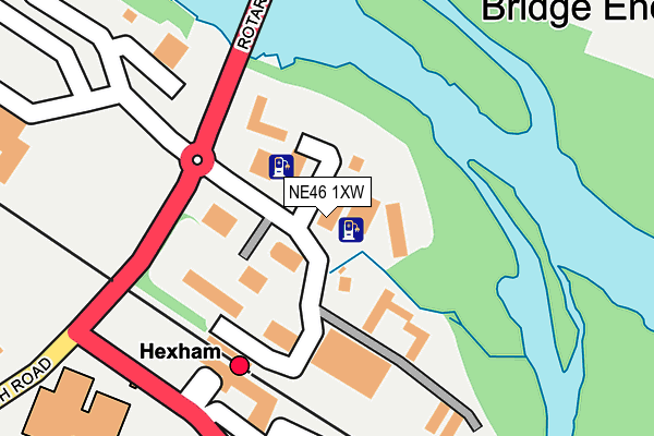 NE46 1XW map - OS OpenMap – Local (Ordnance Survey) NE46 1XW map - OS OpenMap – Local (Ordnance Survey)