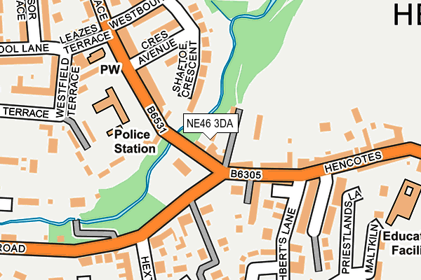 NE46 3DA map - OS OpenMap – Local (Ordnance Survey) NE46 3DA map - OS OpenMap – Local (Ordnance Survey)