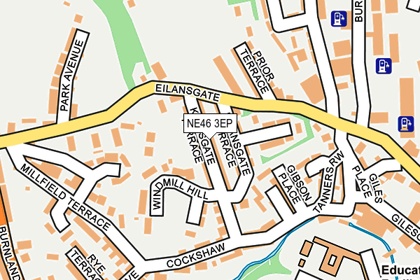 NE46 3EP map - OS OpenMap – Local (Ordnance Survey) NE46 3EP map - OS OpenMap – Local (Ordnance Survey)