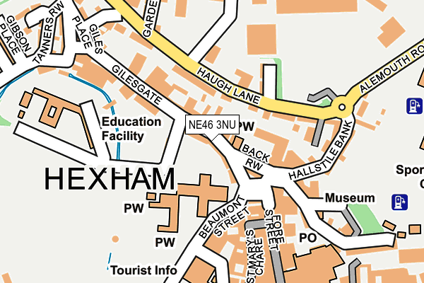 NE46 3NU map - OS OpenMap – Local (Ordnance Survey) NE46 3NU map - OS OpenMap – Local (Ordnance Survey)