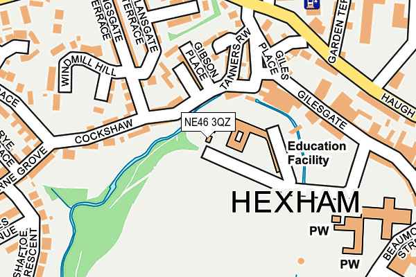 NE46 3QZ map - OS OpenMap – Local (Ordnance Survey) NE46 3QZ map - OS OpenMap – Local (Ordnance Survey)