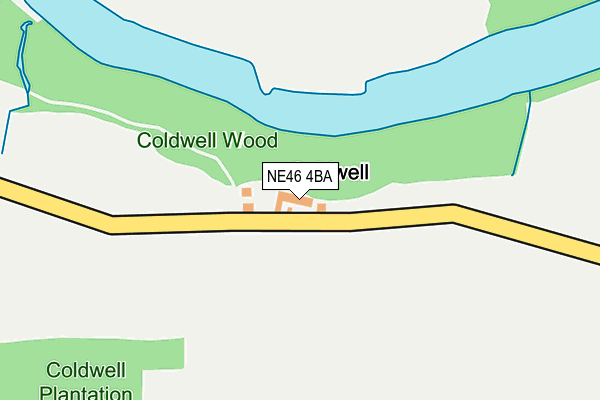 NE46 4BA map - OS OpenMap – Local (Ordnance Survey) NE46 4BA map - OS OpenMap – Local (Ordnance Survey)