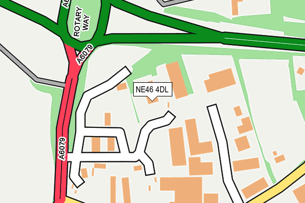 NE46 4DL map - OS OpenMap – Local (Ordnance Survey) NE46 4DL map - OS OpenMap – Local (Ordnance Survey)