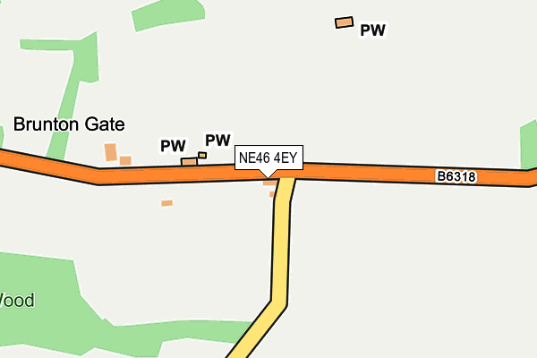 NE46 4EY map - OS OpenMap – Local (Ordnance Survey) NE46 4EY map - OS OpenMap – Local (Ordnance Survey)