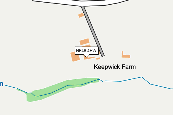 NE46 4HW map - OS OpenMap – Local (Ordnance Survey) NE46 4HW map - OS OpenMap – Local (Ordnance Survey)
