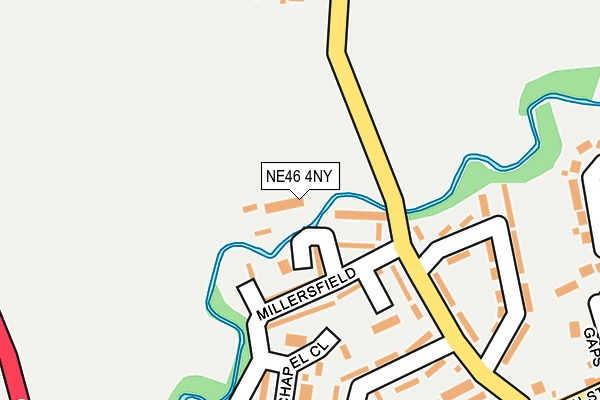 NE46 4NY map - OS OpenMap – Local (Ordnance Survey) NE46 4NY map - OS OpenMap – Local (Ordnance Survey)