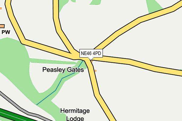 NE46 4PD map - OS OpenMap – Local (Ordnance Survey) NE46 4PD map - OS OpenMap – Local (Ordnance Survey)