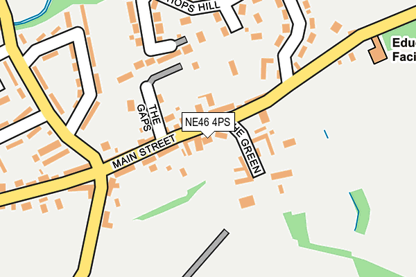 NE46 4PS map - OS OpenMap – Local (Ordnance Survey) NE46 4PS map - OS OpenMap – Local (Ordnance Survey)