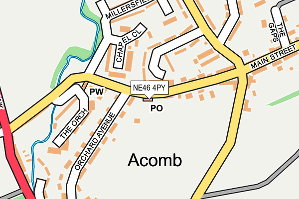 NE46 4PY map - OS OpenMap – Local (Ordnance Survey) NE46 4PY map - OS OpenMap – Local (Ordnance Survey)