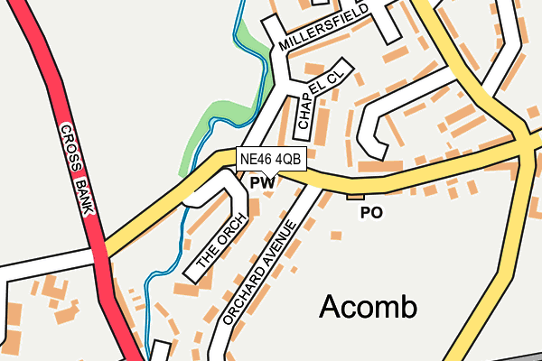 NE46 4QB map - OS OpenMap – Local (Ordnance Survey) NE46 4QB map - OS OpenMap – Local (Ordnance Survey)