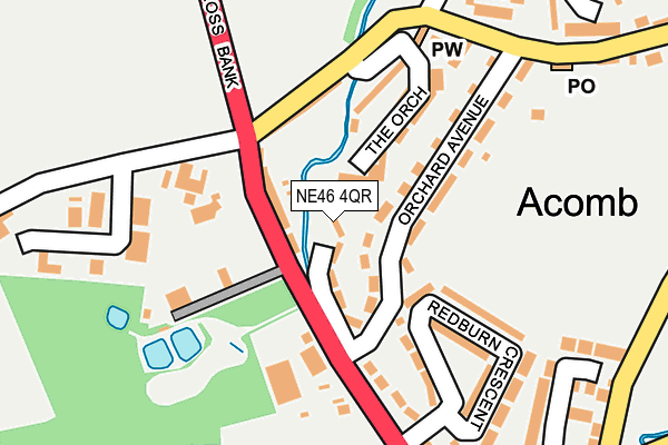 NE46 4QR map - OS OpenMap – Local (Ordnance Survey) NE46 4QR map - OS OpenMap – Local (Ordnance Survey)