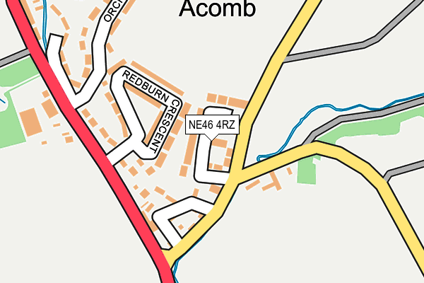 NE46 4RZ map - OS OpenMap – Local (Ordnance Survey) NE46 4RZ map - OS OpenMap – Local (Ordnance Survey)