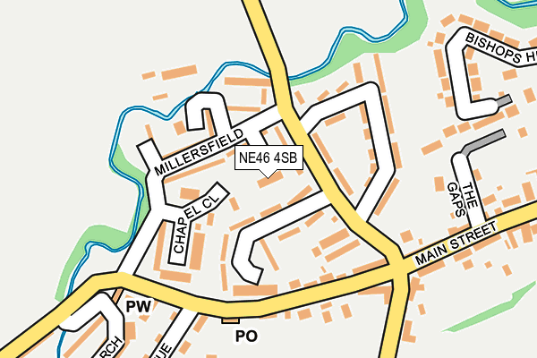 NE46 4SB map - OS OpenMap – Local (Ordnance Survey) NE46 4SB map - OS OpenMap – Local (Ordnance Survey)