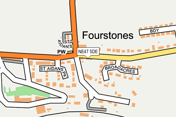 NE47 5DE map - OS OpenMap – Local (Ordnance Survey)