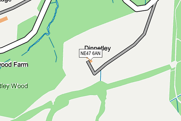 NE47 6AN map - OS OpenMap – Local (Ordnance Survey) NE47 6AN map - OS OpenMap – Local (Ordnance Survey)