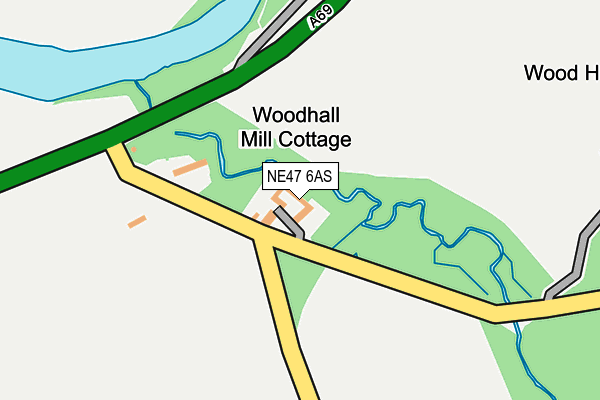 NE47 6AS map - OS OpenMap – Local (Ordnance Survey) NE47 6AS map - OS OpenMap – Local (Ordnance Survey)