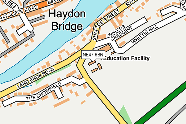 NE47 6BN map - OS OpenMap – Local (Ordnance Survey) NE47 6BN map - OS OpenMap – Local (Ordnance Survey)