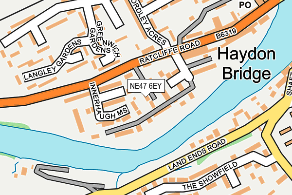 NE47 6EY map - OS OpenMap – Local (Ordnance Survey) NE47 6EY map - OS OpenMap – Local (Ordnance Survey)