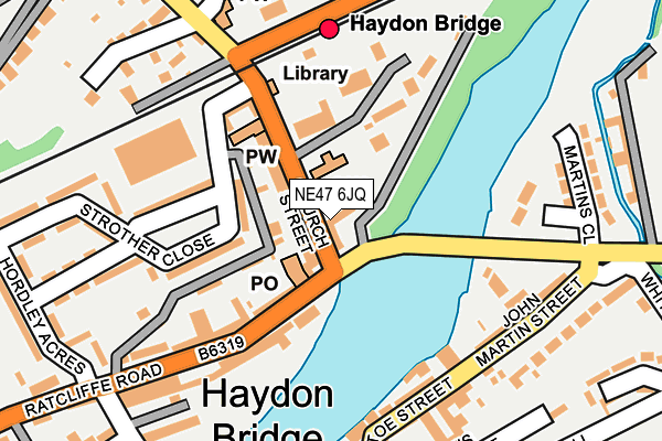 NE47 6JQ map - OS OpenMap – Local (Ordnance Survey) NE47 6JQ map - OS OpenMap – Local (Ordnance Survey)