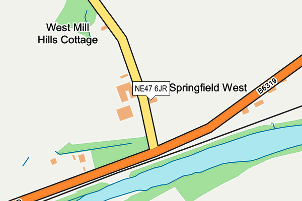 NE47 6JR map - OS OpenMap – Local (Ordnance Survey) NE47 6JR map - OS OpenMap – Local (Ordnance Survey)