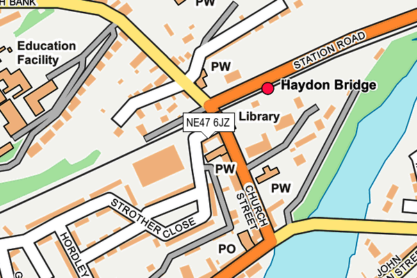 NE47 6JZ map - OS OpenMap – Local (Ordnance Survey) NE47 6JZ map - OS OpenMap – Local (Ordnance Survey)