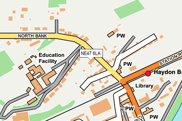 NE47 6LA map - OS OpenMap – Local (Ordnance Survey) NE47 6LA map - OS OpenMap – Local (Ordnance Survey)