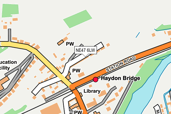 NE47 6LW map - OS OpenMap – Local (Ordnance Survey) NE47 6LW map - OS OpenMap – Local (Ordnance Survey)