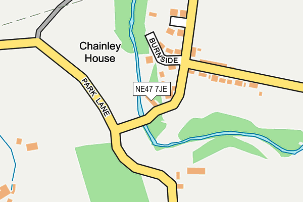 NE47 7JE map - OS OpenMap – Local (Ordnance Survey)