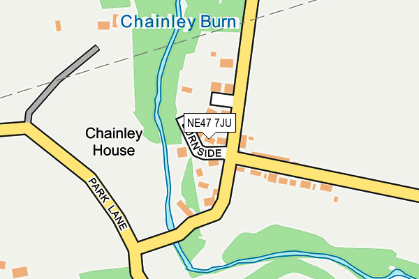 NE47 7JU map - OS OpenMap – Local (Ordnance Survey)