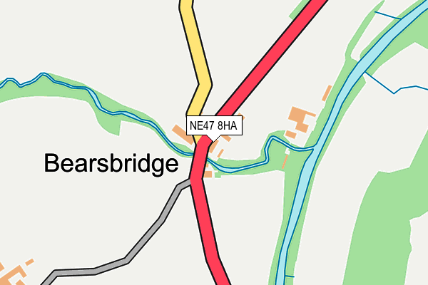 NE47 8HA map - OS OpenMap – Local (Ordnance Survey) NE47 8HA map - OS OpenMap – Local (Ordnance Survey)