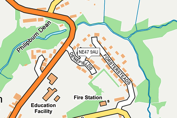 NE47 9AU map - OS OpenMap – Local (Ordnance Survey) NE47 9AU map - OS OpenMap – Local (Ordnance Survey)