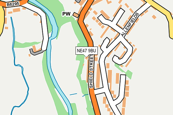 NE47 9BU map - OS OpenMap – Local (Ordnance Survey) NE47 9BU map - OS OpenMap – Local (Ordnance Survey)