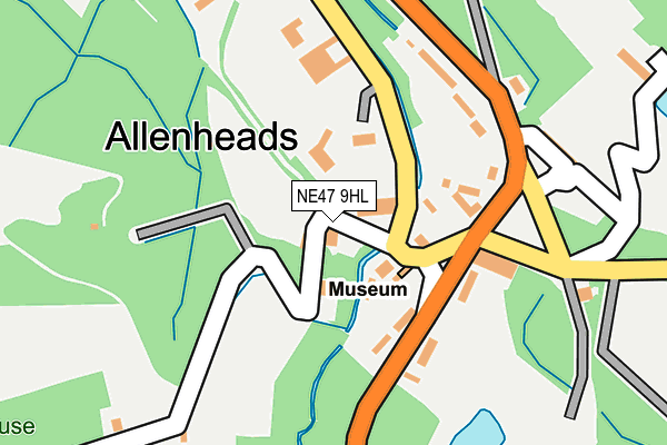 NE47 9HL map - OS OpenMap – Local (Ordnance Survey) NE47 9HL map - OS OpenMap – Local (Ordnance Survey)