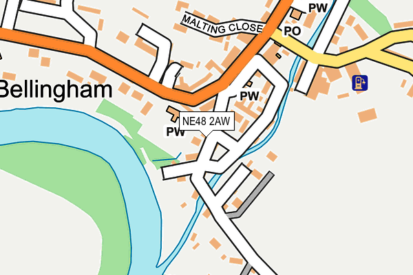 NE48 2AW map - OS OpenMap – Local (Ordnance Survey) NE48 2AW map - OS OpenMap – Local (Ordnance Survey)