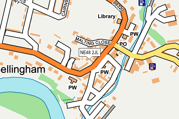 NE48 2JL map - OS OpenMap – Local (Ordnance Survey)